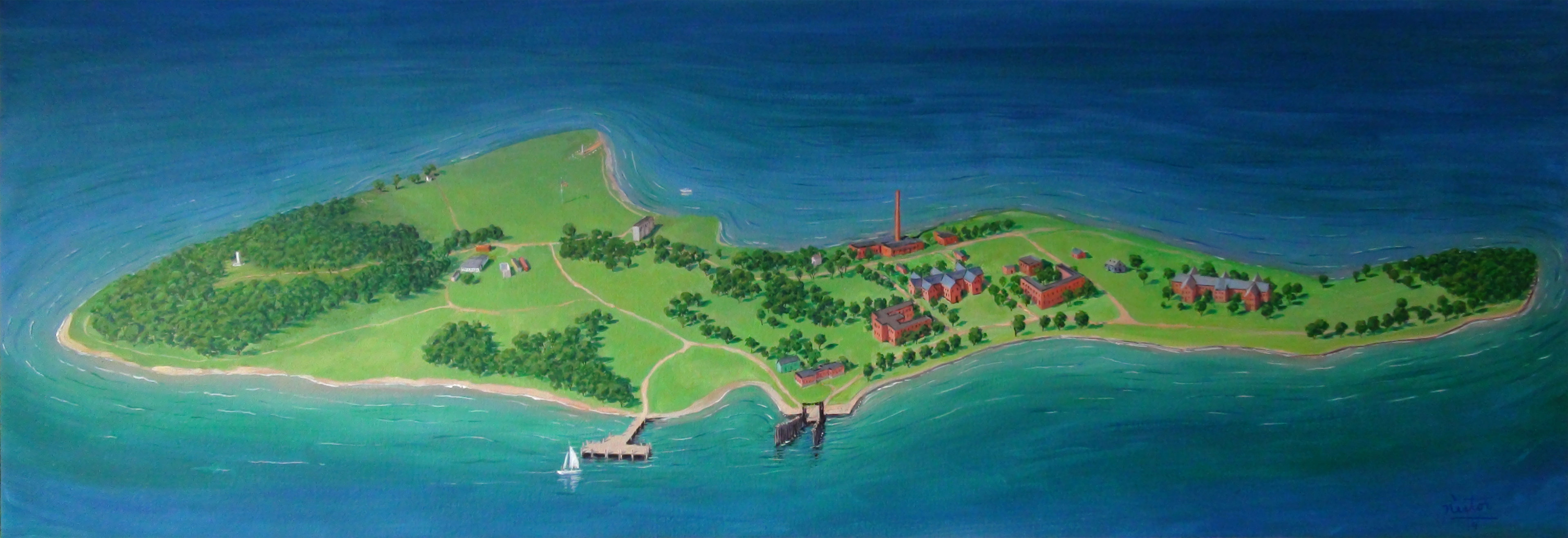 A painting of Hart Island